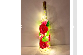 Paint Nite: Easy Breezy Rose Bud Wine Bottle w/ Lights
